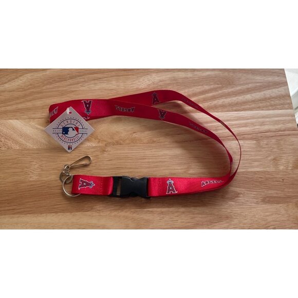 MLB Team Lanyard with Detachable Clip/Key Ring / Angels Key Strap Red Sku 2799 - Picture 5 of 5